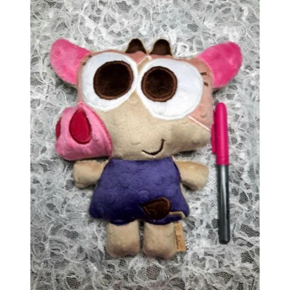 Cowy Lingokids Plush Toy Cow 8.5" Tall Crib safe Soft Handmade personalizable - Picture 6 of 7